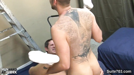 Tattooed gay workers fucking well