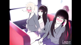 Anime sex novinhas colegial lésbicas masturbando no ônibus escolar