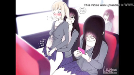 Anime sex novinhas colegial lésbicas masturbando no ônibus escolar