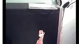 Vagabunda rabuda pelada se exibe de frente webcam
