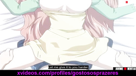 Jovem de peitos grandes fodendo sem camisinha em um anime de sexo