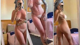 Giovanna Genesini passando hidratante e exibindo o corpo lindo, vídeo da gata vazou