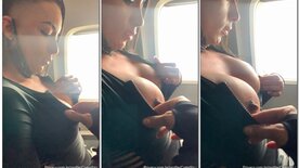 Casal TK casada gostosa mostrando os peitos dentro do avião