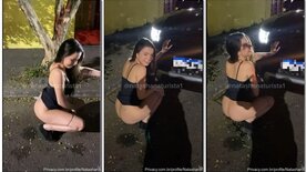 Natasha Naturista flagrada mijando na rua bêbada depois da balada