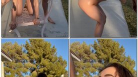 Casal americano fudendo gostoso ao ar livre com direito a várias posições e mamada no pau