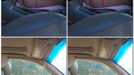 Mulher tem orgasmo violento dentro do carro com vibrador e plug anal