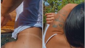 Bruna Felicio ex MMA vira de costas mostrando e abrindo a bunda gostosa querendo pirocada quente