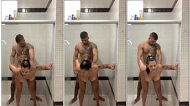 Galeguinha fazendo sexo no chuveiro com macho dotado