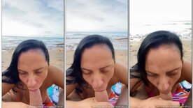 Josy Vania coroa ousada do privacy chupa a binga do macho na praia