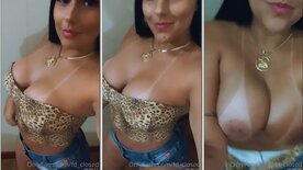 Fabi Duarte sensualizando e mostrando os belos peitos bronzeados