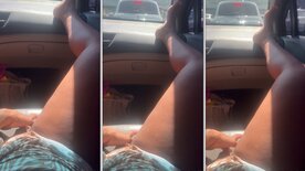 Flagra amador Etiane Felix masturbando buceta carnuda dentro do carro