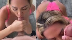 Destiny Dixon Coroa deliciosa  pagando um boquete profundo pro sortudo e levando leitada na boca