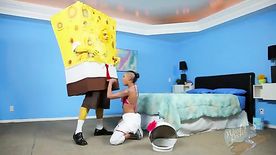 Bob esponja porno gozando na cara da Sand