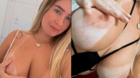 Youtuber Debora Peixoto nua exibindo os peitos naturais