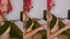 Lulu a gamer mais putinha da internet jogando com os peitos de fora