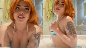 Cosplay da Nami de One Piece Angelica Reed se mostra peladinha na banheira