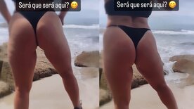 Maskgirl calcinha socada na bunda grande na praia