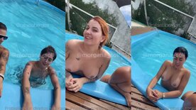 Rafaela Berger festinha na piscina pelada com as amigas gostosas