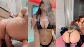 Mia Melier rabuda bem gostosa transando e se exibindo peladinha no privacy