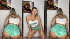 Com shortinho socado na raba a delicia Fernanda RG rebola bem gostosinho com sua bunda grande