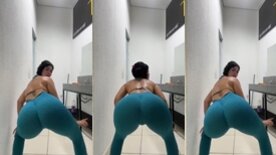 Milf rabuda deliciosa rebolando bem safadinha com uma legging coladinha