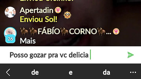 Casada estava com seu corno e levou gozada na live