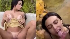 Fernanda Campos nua e safadinha trepando no matagal com roludo