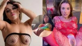 Minigaby pelada com a Ahsophie e Alyne Lary em sexo lésbico bem safado