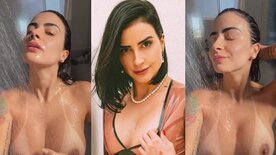 Lola Benvenutti porno caseiro peituda tatuada molhadinha no banho