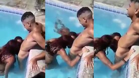 Putas chupando novinho dotado na festinha na piscina