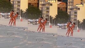 Flagra amador casal fazendo sexo na praia do Rio de Janeiro