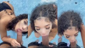 Oral onlyfans Hot4lexi chupando piroca preta na piscina